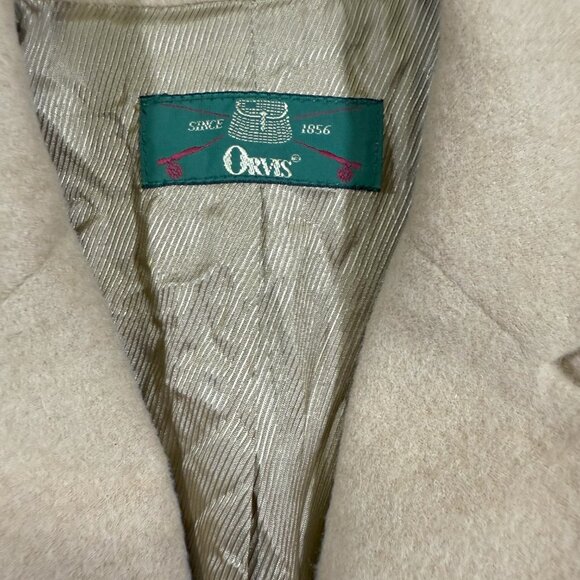 Vintage Orvis Tan Wool Camel Hair Button Up Lined Blazer Beige Preppy Workwear 6 - Picture 4 of 7